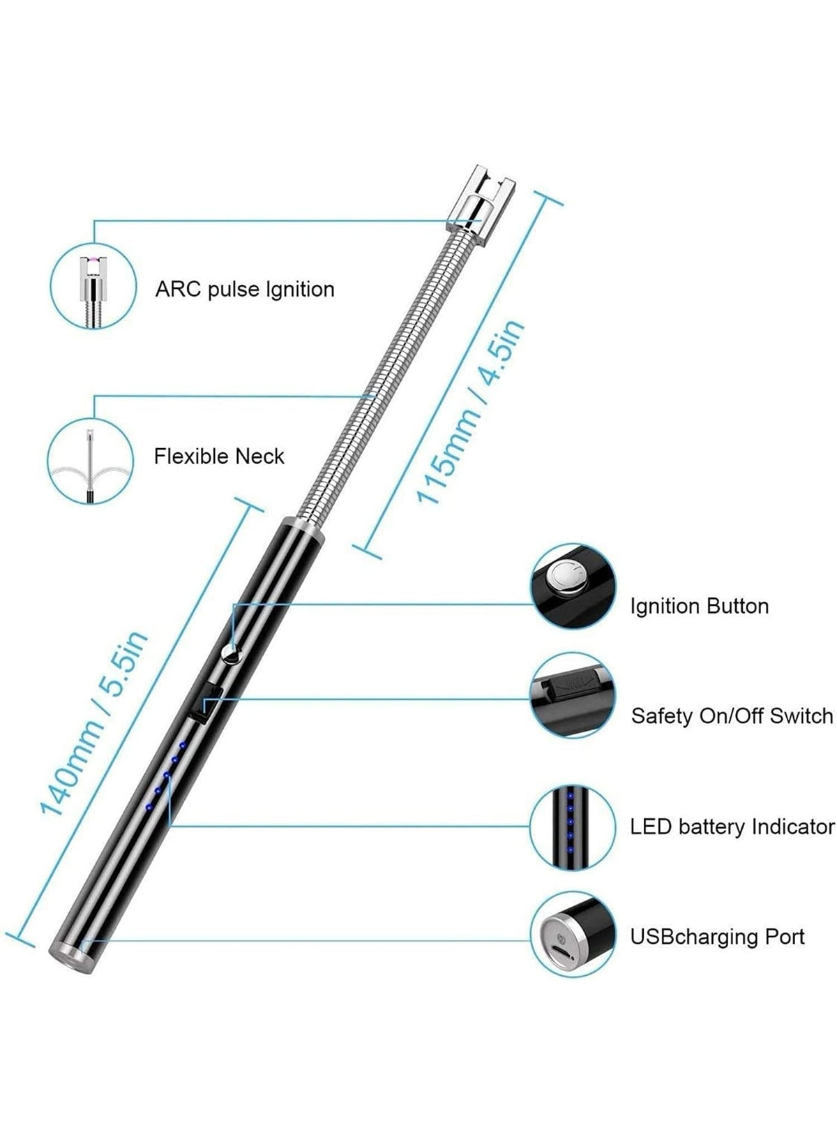 Electric Arc Lighter USB Rechargeable