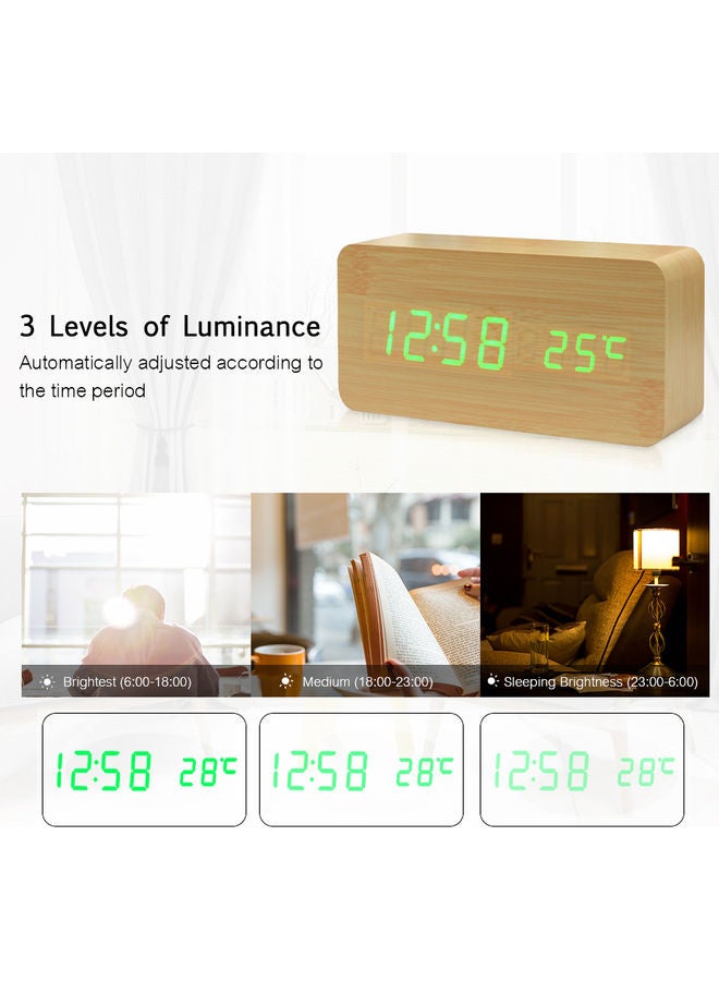 Wooden LED Digital Alarm Clock