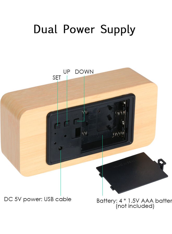 Wooden LED Digital Alarm Clock