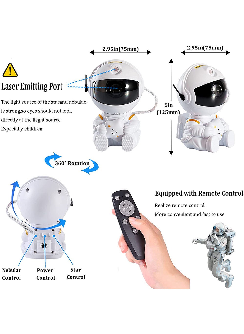 Astronaut Galaxy Star Projector