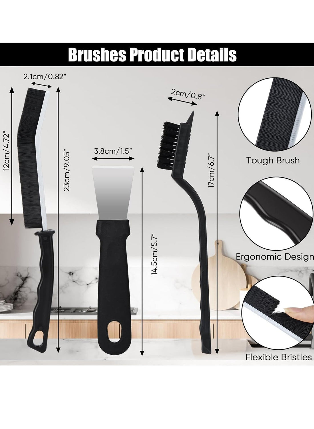 Crevice Gap Cleaning Brush Set 8 Pcs